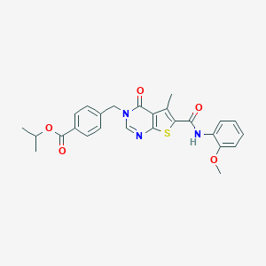 isopropyl 4-[(6-[(2-methoxyanilino)carbonyl]-5-methyl-4-oxothieno[2,3-d]pyrimidin-3(4H)-yl)methyl]benzoate