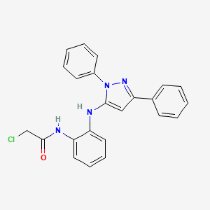 molecular formula C23H19ClN4O B2846925 2-chloro-N-[2-[(2,5-diphenylpyrazol-3-yl)amino]phenyl]acetamide CAS No. 957012-84-9