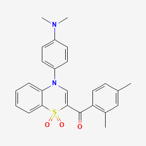 (4-(4-(dimethylamino)phenyl)-1,1-dioxido-4H-benzo[b][1,4]thiazin-2-yl)(2,4-dimethylphenyl)methanone
