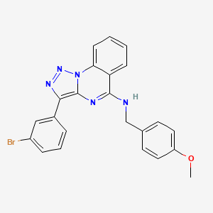 molecular formula C23H18BrN5O B2846936 3-(3-溴苯基)-N-[(4-甲氧基苯基)甲基]三唑并[1,5-a]喹唑啉-5-胺 CAS No. 866870-68-0