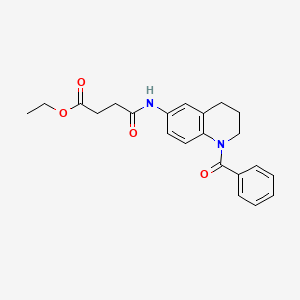 molecular formula C22H24N2O4 B2846946 Ethyl 4-((1-benzoyl-1,2,3,4-tetrahydroquinolin-6-yl)amino)-4-oxobutanoate CAS No. 1207053-26-6