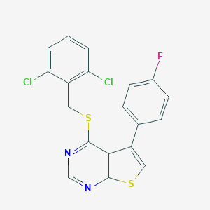 2,6-Dichlorobenzyl 5-(4-fluorophenyl)thieno[2,3-d]pyrimidin-4-yl sulfide