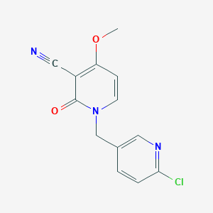 molecular formula C13H10ClN3O2 B2846951 1-[(6-氯-3-吡啶基)甲基]-4-甲氧基-2-氧代-1,2-二氢-3-吡啶碳腈 CAS No. 159461-19-5