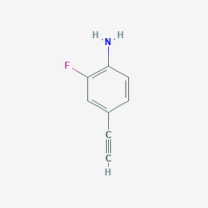 molecular formula C8H6FN B2846952 4-乙炔基-2-氟苯胺 CAS No. 1008112-39-7