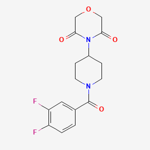 molecular formula C16H16F2N2O4 B2846964 4-(1-(3,4-Difluorobenzoyl)piperidin-4-yl)morpholine-3,5-dione CAS No. 2034536-79-1