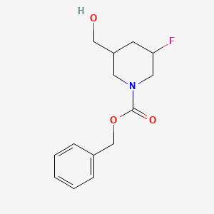 molecular formula C14H18FNO3 B2846965 苄基3-氟-5-(羟甲基)哌啶-1-羧酸酯 CAS No. 1356342-79-4