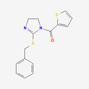 molecular formula C15H14N2OS2 B2846969 (2-(苄硫基)-4,5-二氢-1H-咪唑-1-基)(噻吩-2-基)甲酮 CAS No. 851864-63-6