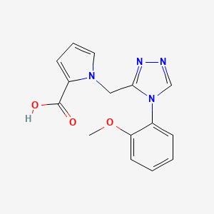 molecular formula C15H14N4O3 B2846978 1-[[4-(2-Methoxyphenyl)-1,2,4-triazol-3-yl]methyl]pyrrole-2-carboxylic acid CAS No. 1556701-56-4