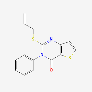molecular formula C15H12N2OS2 B2846981 2-(烯丙基硫基)-3-苯基噻吩[3,2-d]嘧啶-4(3H)-酮 CAS No. 338779-19-4