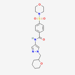 molecular formula C20H26N4O5S B2846987 4-(morpholinosulfonyl)-N-(1-((tetrahydro-2H-pyran-2-yl)methyl)-1H-pyrazol-4-yl)benzamide CAS No. 2034373-03-8