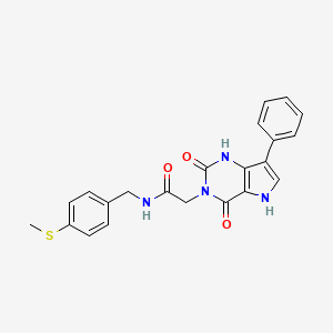 molecular formula C22H20N4O3S B2846995 2-(2,4-dioxo-7-phenyl-1,2,4,5-tetrahydro-3H-pyrrolo[3,2-d]pyrimidin-3-yl)-N-[4-(methylthio)benzyl]acetamide CAS No. 1115371-98-6