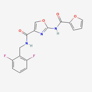 molecular formula C16H11F2N3O4 B2846997 N-(2,6-difluorobenzyl)-2-(furan-2-carboxamido)oxazole-4-carboxamide CAS No. 1286699-89-5