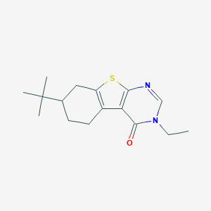 molecular formula C16H22N2OS B284700 7-tert-butyl-3-ethyl-5,6,7,8-tetrahydro[1]benzothieno[2,3-d]pyrimidin-4(3H)-one 