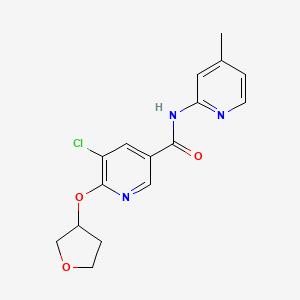 molecular formula C16H16ClN3O3 B2847010 5-chloro-N-(4-methylpyridin-2-yl)-6-((tetrahydrofuran-3-yl)oxy)nicotinamide CAS No. 1903023-52-8