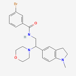 molecular formula C22H26BrN3O2 B2847017 3-bromo-N-(2-(1-methylindolin-5-yl)-2-morpholinoethyl)benzamide CAS No. 921895-60-5