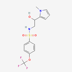 molecular formula C14H15F3N2O4S B2847020 N-(2-hydroxy-2-(1-methyl-1H-pyrrol-2-yl)ethyl)-4-(trifluoromethoxy)benzenesulfonamide CAS No. 1396798-46-1