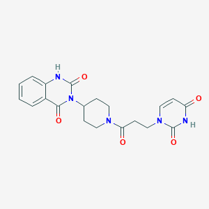 molecular formula C20H21N5O5 B2847026 3-(1-(3-(2,4-二氧代-3,4-二氢嘧啶-1(2H)-基)丙酰基哌啶-4-基)喹唑啉-2,4(1H,3H)-二酮 CAS No. 2034532-26-6