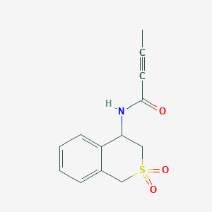 molecular formula C13H13NO3S B2847029 N-(2,2-Dioxo-3,4-dihydro-1H-isothiochromen-4-yl)but-2-ynamide CAS No. 2411292-15-2