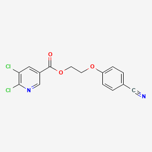 molecular formula C15H10Cl2N2O3 B2847034 2-(4-氰基苯氧基)乙基-5,6-二氯吡啶-3-羧酸酯 CAS No. 1223674-66-5