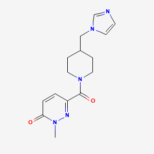 molecular formula C15H19N5O2 B2847035 6-(4-((1H-imidazol-1-yl)methyl)piperidine-1-carbonyl)-2-methylpyridazin-3(2H)-one CAS No. 1286711-96-3