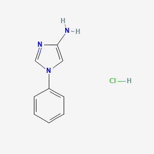 molecular formula C9H10ClN3 B2847039 1-phenyl-1H-imidazol-4-amine hydrochloride CAS No. 158688-63-2; 1821666-85-6
