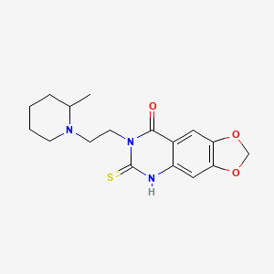molecular formula C17H21N3O3S B2847041 7-[2-(2-甲基哌啶-1-基)乙基]-6-硫代-6,7-二氢[1,3]二氧杂环[4,5-g]喹唑啉-8(5H)-酮 CAS No. 688053-29-4