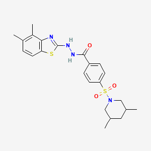 molecular formula C23H28N4O3S2 B2847042 N'-(4,5-dimethylbenzo[d]thiazol-2-yl)-4-((3,5-dimethylpiperidin-1-yl)sulfonyl)benzohydrazide CAS No. 851980-53-5