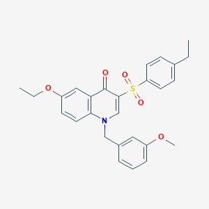 molecular formula C27H27NO5S B2847043 6-ethoxy-3-((4-ethylphenyl)sulfonyl)-1-(3-methoxybenzyl)quinolin-4(1H)-one CAS No. 899213-71-9