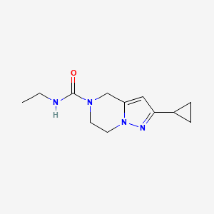 molecular formula C12H18N4O B2847055 2-环丙基-N-乙基-6,7-二氢吡唑并[1,5-a]吡嗪-5(4H)-羧酰胺 CAS No. 2034605-85-9