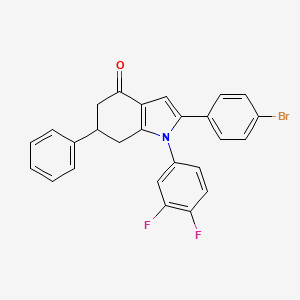 molecular formula C26H18BrF2NO B2847064 1-(3,4-二氟苯基)-2-(4-溴苯基)-6-苯基-5,6,7-三氢吲哚-4-酮 CAS No. 1023480-59-2