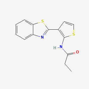 molecular formula C14H12N2OS2 B2847087 N-(3-(benzo[d]thiazol-2-yl)thiophen-2-yl)propionamide CAS No. 923441-90-1