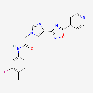 N-(3-fluoro-4-methylphenyl)-2-[4-(5-pyridin-4-yl-1,2,4-oxadiazol-3-yl)-1H-imidazol-1-yl]acetamide