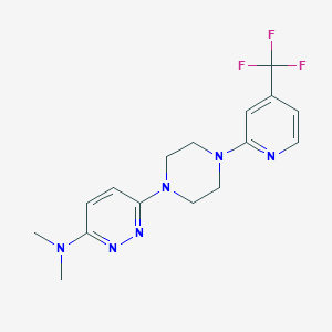 molecular formula C16H19F3N6 B2847091 N,N-Dimethyl-6-[4-[4-(trifluoromethyl)pyridin-2-yl]piperazin-1-yl]pyridazin-3-amine CAS No. 2415491-05-1