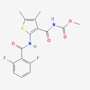 molecular formula C16H14F2N2O4S B2847092 Methyl (2-(2,6-difluorobenzamido)-4,5-dimethylthiophene-3-carbonyl)carbamate CAS No. 896308-70-6