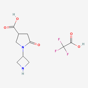 molecular formula C10H13F3N2O5 B2847095 1-(Azetidin-3-yl)-5-oxopyrrolidine-3-carboxylic acid;2,2,2-trifluoroacetic acid CAS No. 2375261-05-3