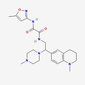 molecular formula C23H32N6O3 B2847102 N1-(2-(1-methyl-1,2,3,4-tetrahydroquinolin-6-yl)-2-(4-methylpiperazin-1-yl)ethyl)-N2-(5-methylisoxazol-3-yl)oxalamide CAS No. 922038-84-4