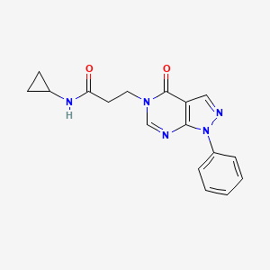 molecular formula C17H17N5O2 B2847119 N-cyclopropyl-3-(4-oxo-1-phenyl-1H-pyrazolo[3,4-d]pyrimidin-5(4H)-yl)propanamide CAS No. 953133-46-5
