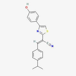 (2E)-2-[4-(4-hydroxyphenyl)-1,3-thiazol-2-yl]-3-[4-(propan-2-yl)phenyl]prop-2-enenitrile