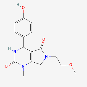molecular formula C16H19N3O4 B2847124 4-(4-hydroxyphenyl)-6-(2-methoxyethyl)-1-methyl-3,4,6,7-tetrahydro-1H-pyrrolo[3,4-d]pyrimidine-2,5-dione CAS No. 893781-34-5