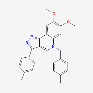 molecular formula C27H25N3O2 B2847134 7,8-二甲氧基-3-(4-甲基苯基)-5-[(4-甲基苯基)甲基]吡唑并[4,3-c]喹啉 CAS No. 866728-33-8