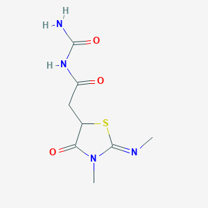 molecular formula C8H12N4O3S B284714 N-{[3-methyl-2-(methylimino)-4-oxo-1,3-thiazolidin-5-yl]acetyl}urea 