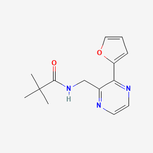 N-((3-(furan-2-yl)pyrazin-2-yl)methyl)pivalamide