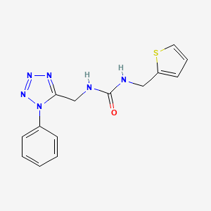 molecular formula C14H14N6OS B2847154 1-((1-phenyl-1H-tetrazol-5-yl)methyl)-3-(thiophen-2-ylmethyl)urea CAS No. 951547-63-0