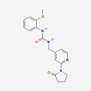 molecular formula C18H20N4O3 B2847182 1-(2-Methoxyphenyl)-3-[[2-(2-oxopyrrolidin-1-yl)pyridin-4-yl]methyl]urea CAS No. 2320578-28-5