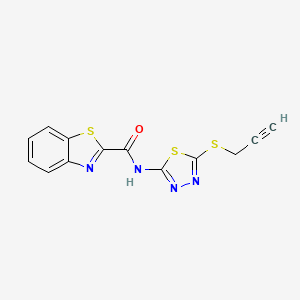 molecular formula C13H8N4OS3 B2847184 N-(5-(prop-2-yn-1-ylthio)-1,3,4-thiadiazol-2-yl)benzo[d]thiazole-2-carboxamide CAS No. 1219906-03-2