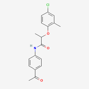 molecular formula C18H18ClNO3 B2847185 N-(4-acetylphenyl)-2-(4-chloro-2-methylphenoxy)propanamide CAS No. 14157-43-8