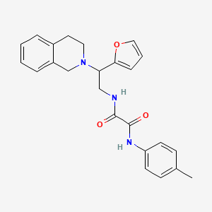 molecular formula C24H25N3O3 B2847191 N1-(2-(3,4-dihydroisoquinolin-2(1H)-yl)-2-(furan-2-yl)ethyl)-N2-(p-tolyl)oxalamide CAS No. 898433-26-6