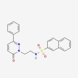 molecular formula C22H19N3O3S B2847194 N-(2-(6-oxo-3-phenylpyridazin-1(6H)-yl)ethyl)naphthalene-2-sulfonamide CAS No. 921581-14-8