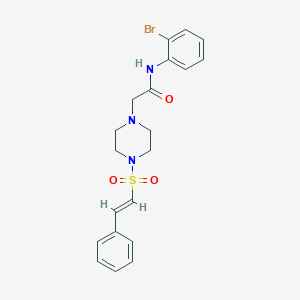 molecular formula C20H22BrN3O3S B2847200 N-(2-bromophenyl)-2-[4-[(E)-2-phenylethenyl]sulfonylpiperazin-1-yl]acetamide CAS No. 1004447-13-5