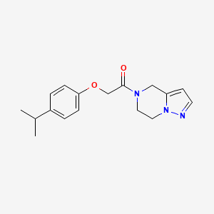 molecular formula C17H21N3O2 B2847211 1-(6,7-dihydropyrazolo[1,5-a]pyrazin-5(4H)-yl)-2-(4-isopropylphenoxy)ethanone CAS No. 2034237-07-3